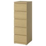 Комод, 5 ящиков, отделка под дуб, 40x50x120 см STORKLINTA / 006.275.39 STORKLINTA магазин Glance