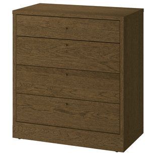 Комод, 4 ящика, шпон дуба, тонированный в коричневый цвет, 82x47x90 см. TONSTAD / 606.146.14