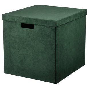 Контейнер с крышкой, темно-зеленый бархат, 32х35х32 см. GJATTA / 205.996.82