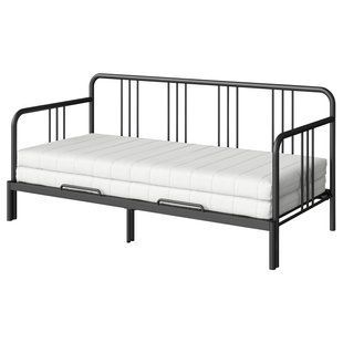 Кушетка з 2 матрацами, чорний/&Aring;fj&auml;ll жорсткий, 80x200 см FYRESDAL / 995.214.64