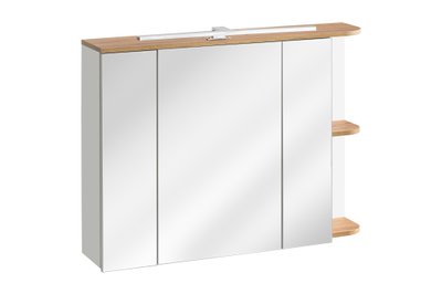 Шкафчик с зеркалом для ванной комнаты PLATINUM / PLATINUM 840;білий/білий глянець;