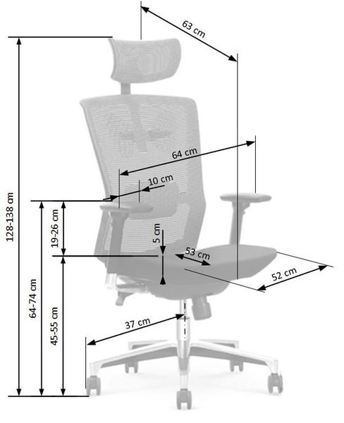 Офісне крісло AMBASADOR / V-CH-AMBASADOR-FOT;сіро-чорний;
