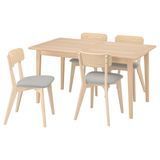 Стол и 4 стула, светлый бук, ясень/белый Tallmyra/черный, 150/205 см SKANSNAS/LISABO / 295.615.71 SKANSNAS/LISABO магазин Glance