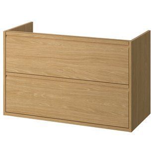 Шафка під умивальник з шухлядами, імітація дуба, 100x48x63 см ANGSJON / 505.350.90