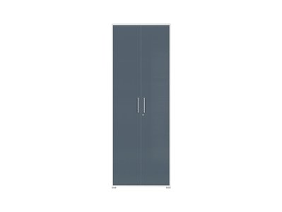 Шкаф Office Lux 79,1x221 см / S363-SZF2D/79-JSZ/GF;світло-сірий / графітове скло;