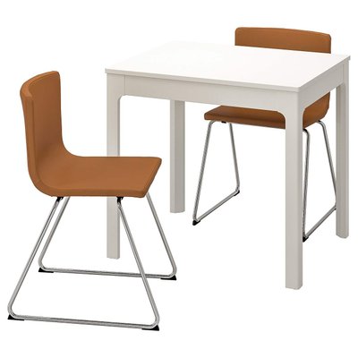 Стіл і 2 стільці EKEDALEN / BERNHARD / 092.806.90;білий/коричневий;