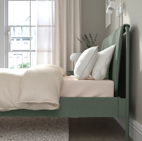 Ліжко з ламелями TALLASEN / 295.147.87;сіро-зелений;140х200;