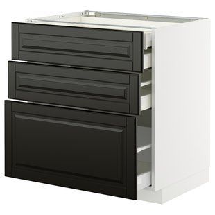 Sz stj 3fr/2n/dw/w sz, білий/Bodbyn black, 80x60 см METOD/MAXIMERA / 695.786.83