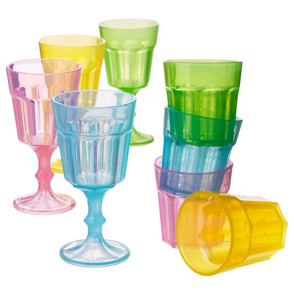 Іграшковий набір склянок і келихів DUKTIG / 001.906.89;різнокольоровий;пластик;