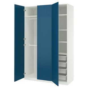 Комбінація шаф, білий/синій, 150x60x236 см PAX/FYRUDDEN / 595.816.19