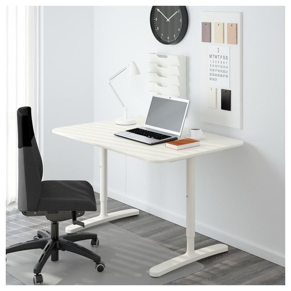 Компьютерный стол BEKANT 120x80 см ( высота 65-85 см) / 190.063.23;білий;