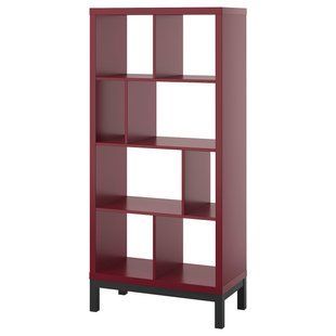 Полка с несущим каркасом, коричнево-красно-черная, 77x39x164 см. KALLAX / 796.075.57