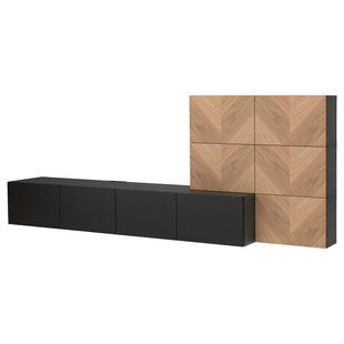 Тумба під телевізор, hi-fi, чорно-коричневий Lappviken/Hedeviken дуб, 300x42x114 см BESTA / 496.120.94