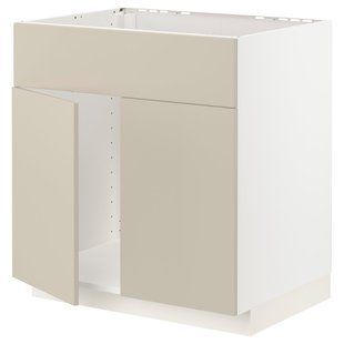 Шкаф с мойкой, 2 дверцы/пол, белый/бежевый Havstorp, 80x60 см METOD / 694.698.63