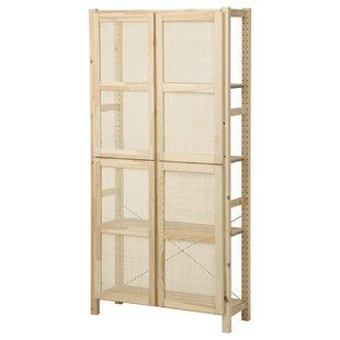 Книжкова шафа з дверцятами, 4 дверцята/сосна, 89x30x179 см IVAR / 894.034.61
