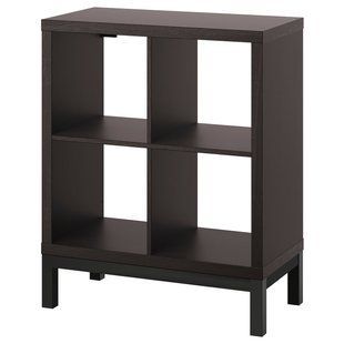 Полка с несущим каркасом, черно-коричнево-черная, 77x94 см. KALLAX / 894.426.17