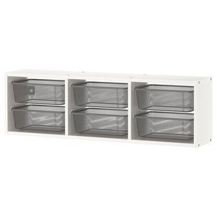 Навісна шафа, білий/темно-сірий, 99x21x30 см TROFAST / 794.781.93