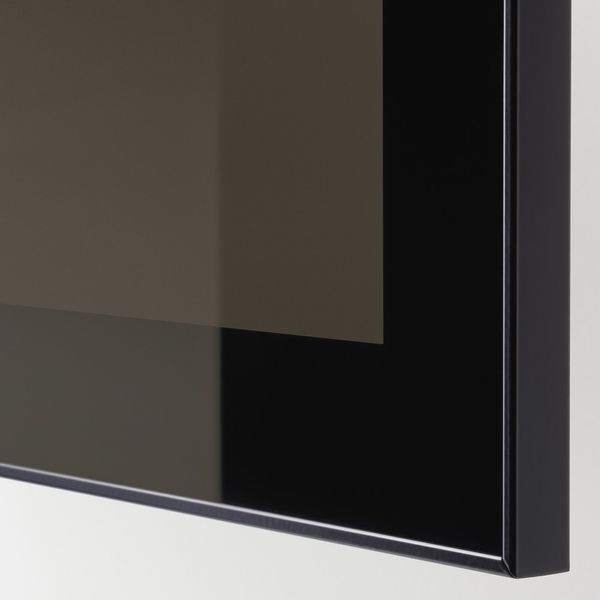 Настенный шкаф-трансформер, черно-коричневый Glassvik/черное стекло, 120x42x64 см BESTA / 594.410.87 BESTA магазин Glance Настенный шкаф-трансформер, черно-коричневый Glassvik/черное стекло, 120x42x64 см BESTA / 594.410.87