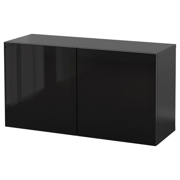 Настенный шкаф-трансформер, черно-коричневый Glassvik/черное стекло, 120x42x64 см BESTA / 594.410.87 BESTA магазин Glance Настенный шкаф-трансформер, черно-коричневый Glassvik/черное стекло, 120x42x64 см BESTA / 594.410.87