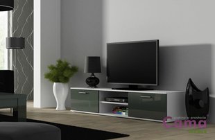 TV тумба RTV SOHO / корпус - білий мат, фронт- сірий глянець;37х180х43;