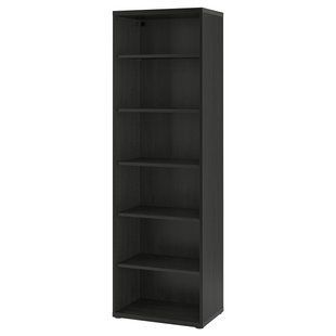 Книжный шкаф с 5 полками, черно-коричневый, 60x40x193 см. BESTA / 595.904.02