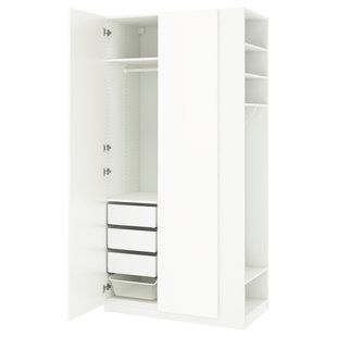 Шкаф-купе, белый глянцевый/белый, 120x60x236 см PAX/FARDAL / 996.235.56