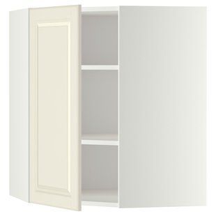 Кутова стінка з полицями, білий/Бодбін кремовий, 68x80 см METOD / 799.178.28