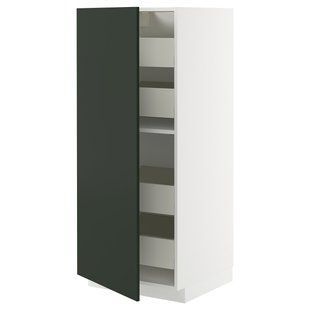Висока шафа з шухлядами, білий/Хавсторп темно-зелений, 60x60x140 см METOD/MAXIMERA / 695.572.75
