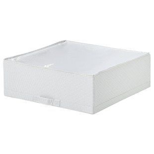 Контейнер для одежды/постельного белья, бело-черный, 51x51x18 см STUK / 806.215.38