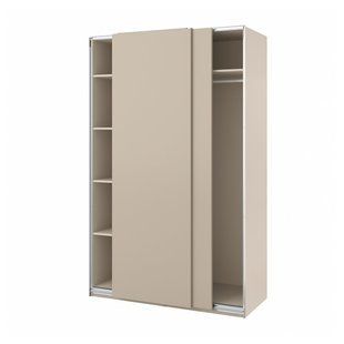 Шкаф с раздвижными дверями, бежевый/серо-коричневый, 150x66x236 см PAX/HASVIK / 795.622.38