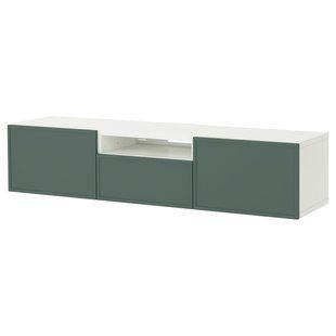Тумба під телевізор, білий/Крукмакаре темно-сіро-зелений, 180x42x39 см BESTA / 896.114.55