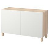 Комплект с дверями, имитация белого дуба/Laxviken/Stubbarp белый, 120x42x74 см BESTA / 792.099.97 BESTA магазин Glance