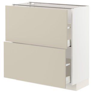 Підлогова шафа з 2 шухлядами, білий/Хавсторп бежевий, 80x37 см METOD/MAXIMERA / 794.267.26