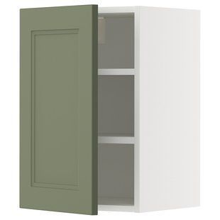 Навісна шафа з полицями, білий/Акстад сіро-зелений, 40x60 см METOD / 395.181.67