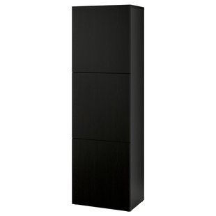 Шкаф с дверцами, черно-коричневый/лаппвикен черно-коричневый, 60x42x193 см BESTA / 794.296.97