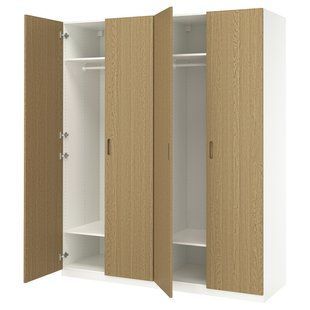 Шкаф-купе, белый/дубовый шпон, 200x60x236 см PAX/TONSTAD / 795.490.96