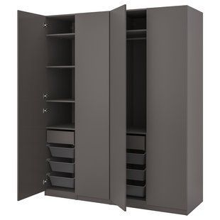 Комбінація шаф, темно-сірий/темно-сірий, 200x60x236 см PAX/FORSAND / 794.313.27