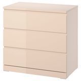 Комод, 3 ящика, светло-оранжевый/глянцевый, 80x78 см MALM / 606.045.73 MALM магазин Glance