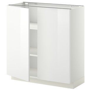 Настільна шафа/полиці/2 дверцята, білий/Рінгхульт білий, 80x37 см METOD / 594.652.24
