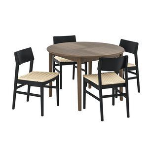 Стіл і 4 стільці, коричневий бук/чорний бук, 115/170 см SKANSNAS/SKANSNAS / 395.616.36