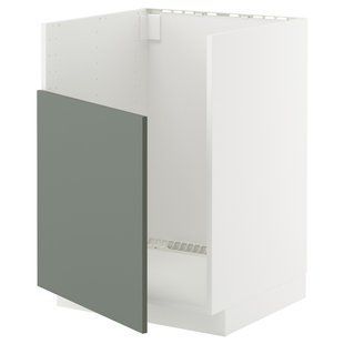 ТАЛЛЬСЁН Шкаф, белый/Никебо матовый серо-зеленый, 60x60 см METOD / 295.658.14