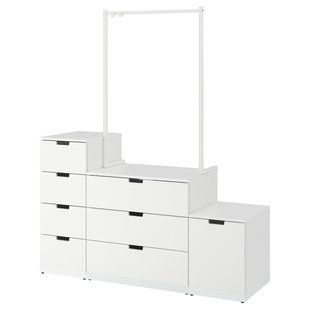 Комод, 8 шухляд, білий, 160x192 см NORDLI / 792.953.77