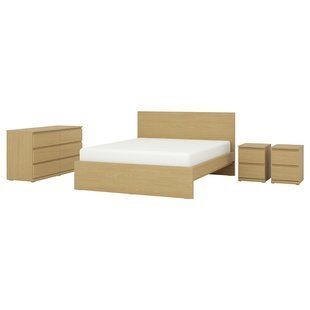 Комплект меблів для спальні з 4 предметів, під дуб, 180x200 см STORKLINTA / 896.288.42