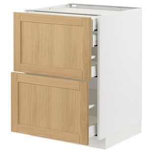 Sz stj 2fr/2n/dw/w sz, білий/дуб форсбакка, 60x60 см METOD/MAXIMERA / 895.091.46