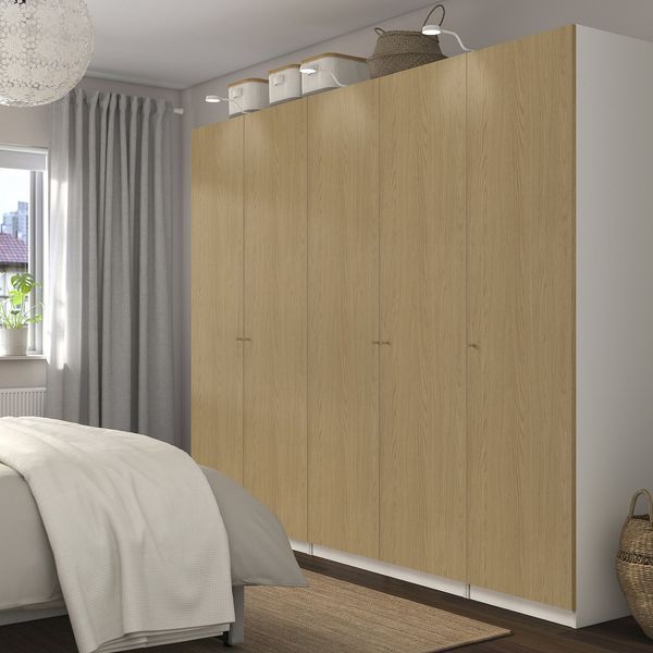 Комбінація шаф, білий/ім'я дуба, 250x60x201 см PAX/STORKLINTA / 995.628.50