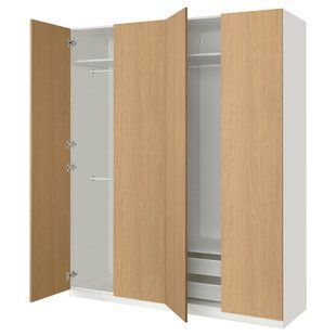Шкаф-купе, белый/имитация дуба, 200x60x236 см PAX/STORKLINTA / 795.627.14