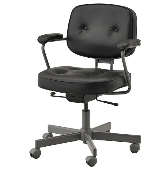 Офисное кресло ALEFJALL / 703.674.58;чорний;натуральна шкіра;