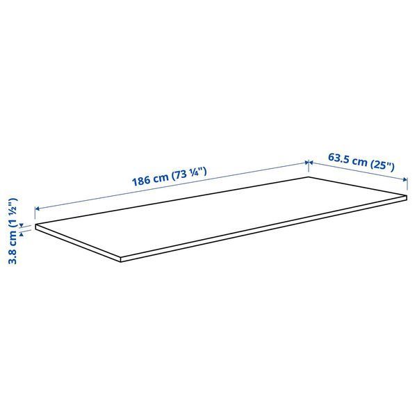 Столешница, дуб/шпон, 186 x 3,8 см KARLBY / 703.351.89