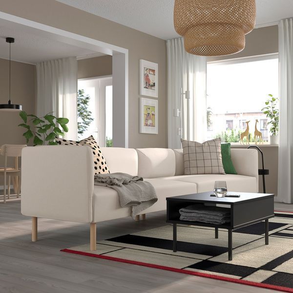 Модульный диван на 4 места, древесина Vissle/бежевый. LILLEHEM / 395.360.53
