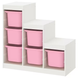 Стеллаж TROFAST с контейнерами 99x44x94 cm / 293.355.35;білий/рожевий;